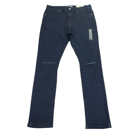And Now This Mens Pearson Ripped Dark Wash Skinny Jeans Blue